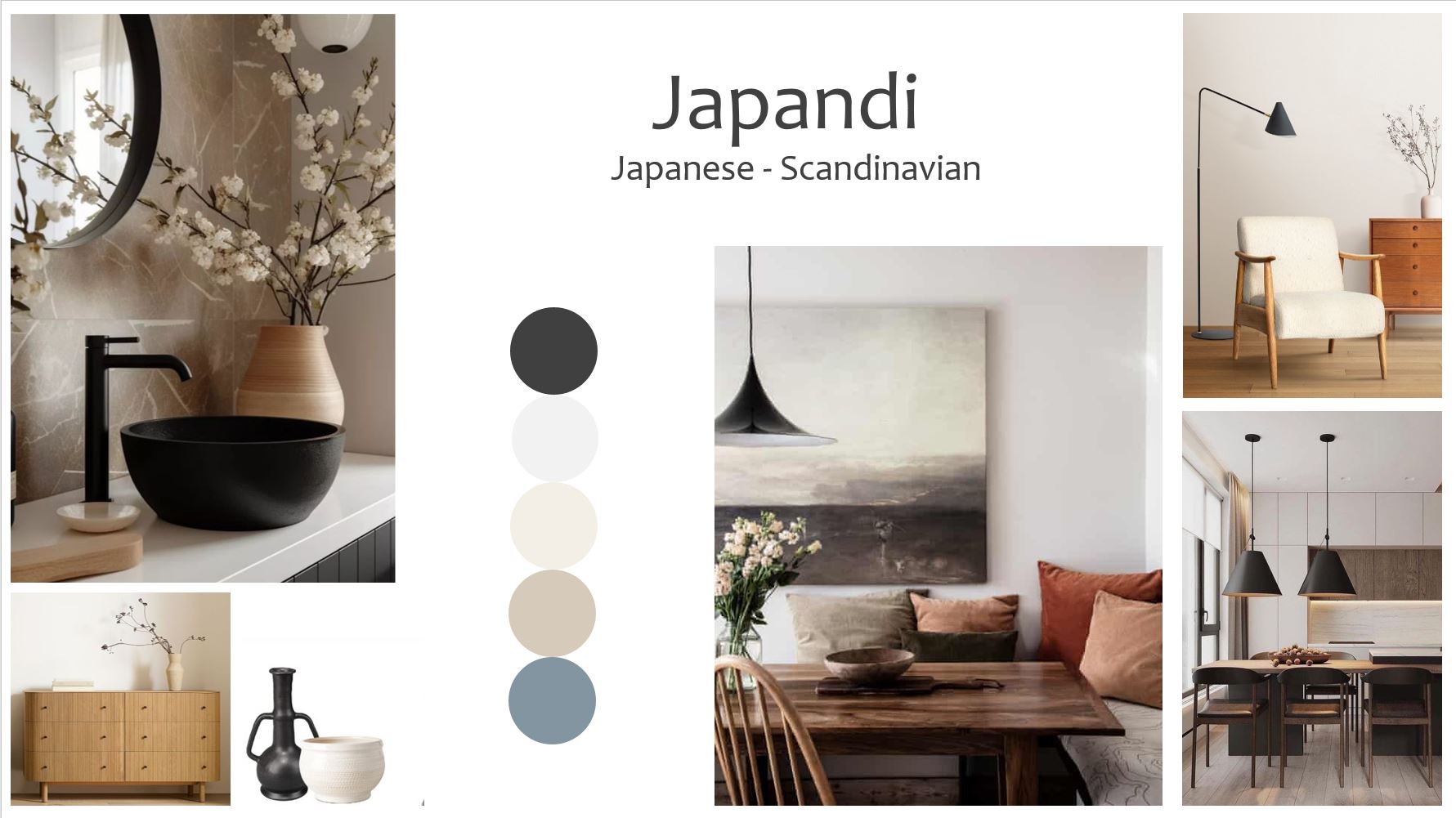Japandi mood board — Japanese-Scandinavian